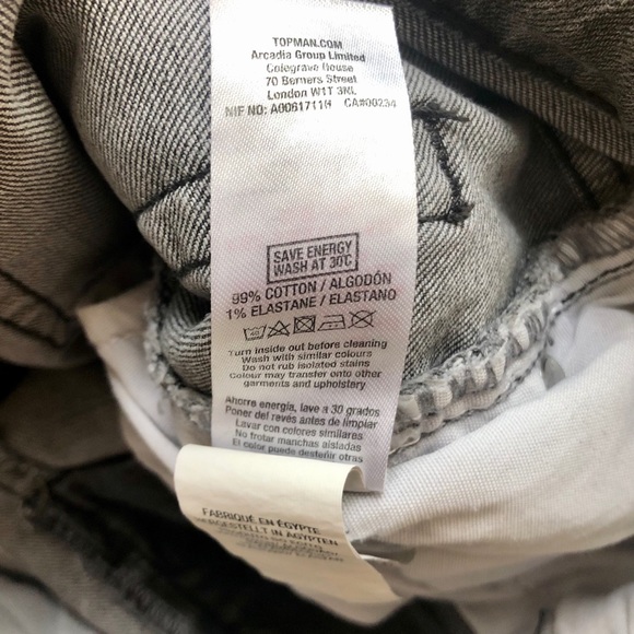NWT TOPMAN SPRAY ON GREY SKINNY Jeans- 28 - Picture 9 of 9